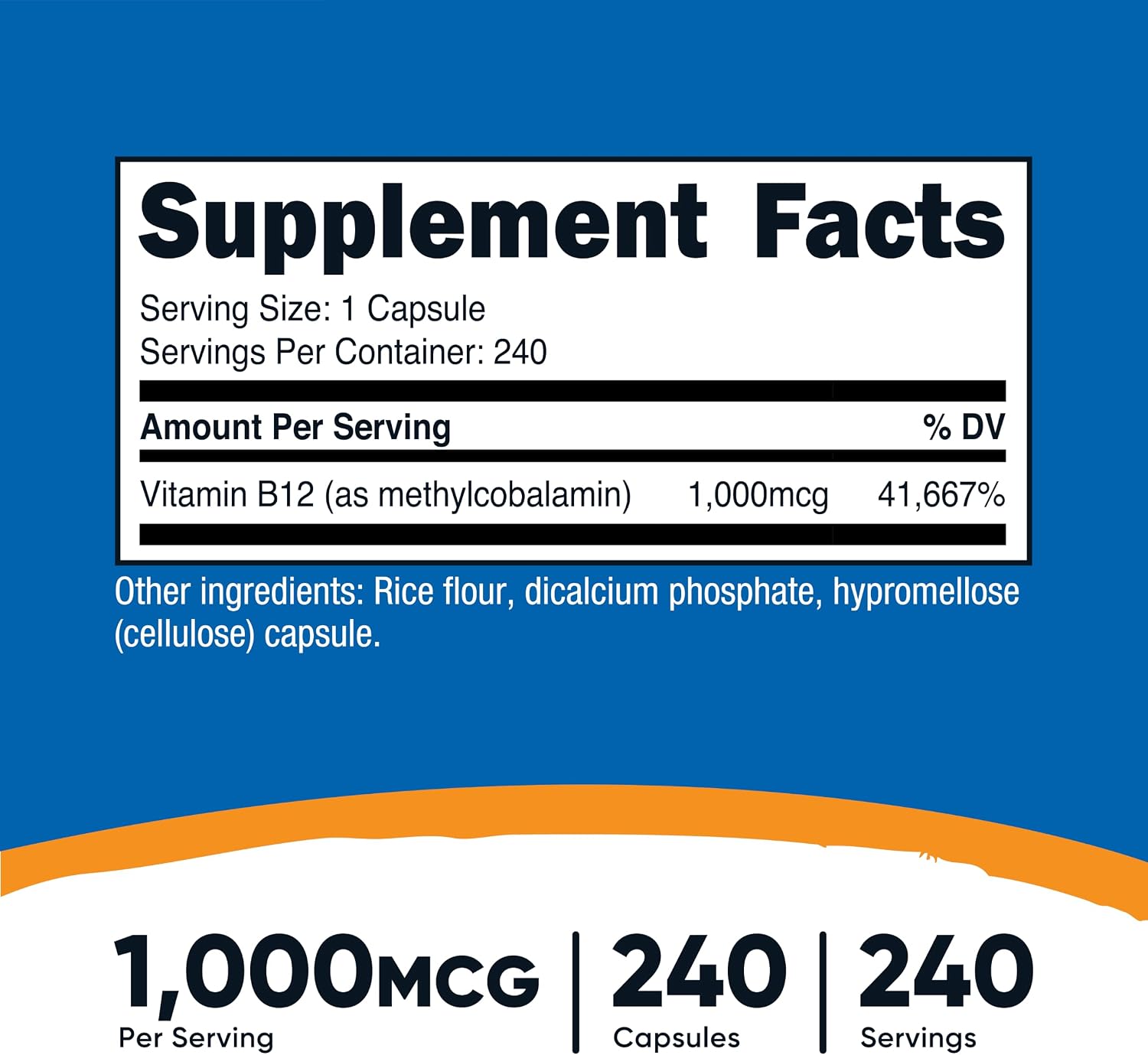 Nutricost Vitamin B12 (Methylcobalamin) 1000mcg