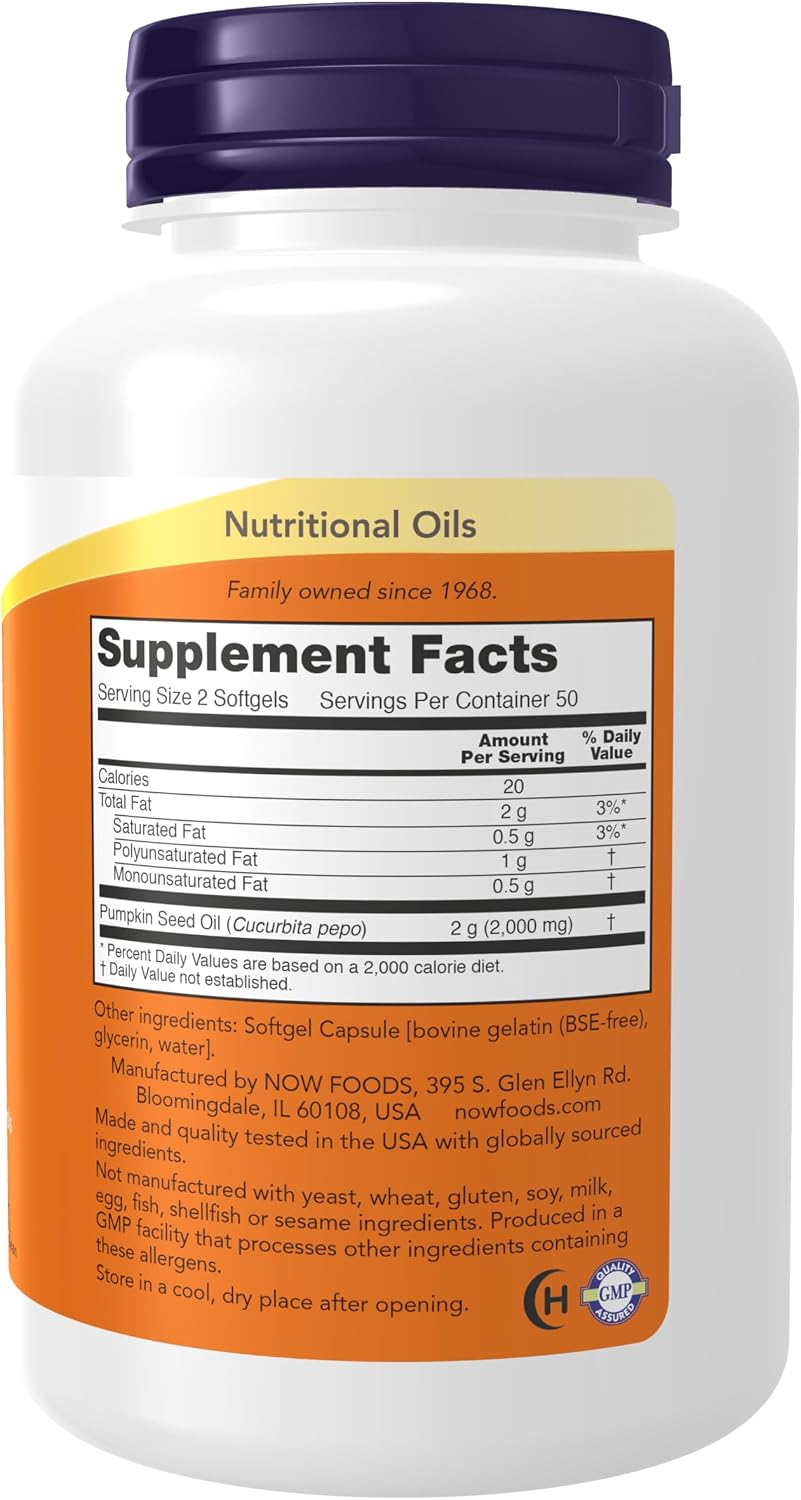NOW Supplements, Pumpkin Seed Oil